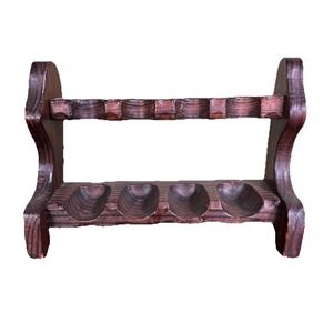 Vintage wooden pipe stand  4-Pipe Holder Rustic Antique